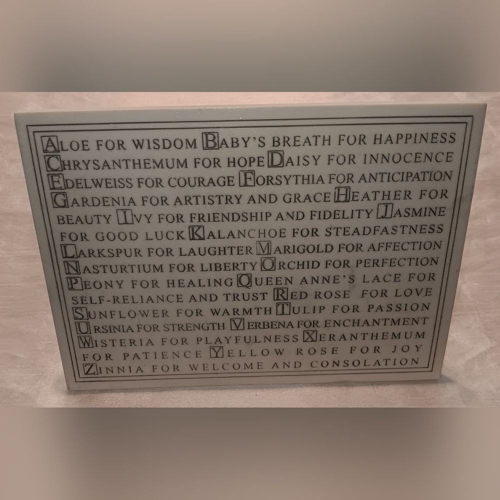 ABC's of Flowers Marble Plaque